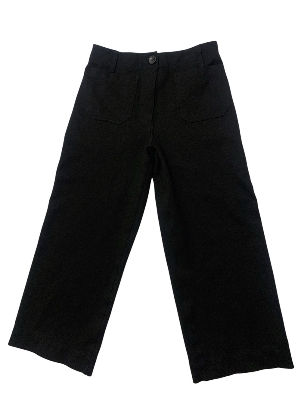 Quince Ultra Stretch Ponte Wide Leg Crop Pants Black Size 4 Minimalist Capsule - Picture 3 of 8